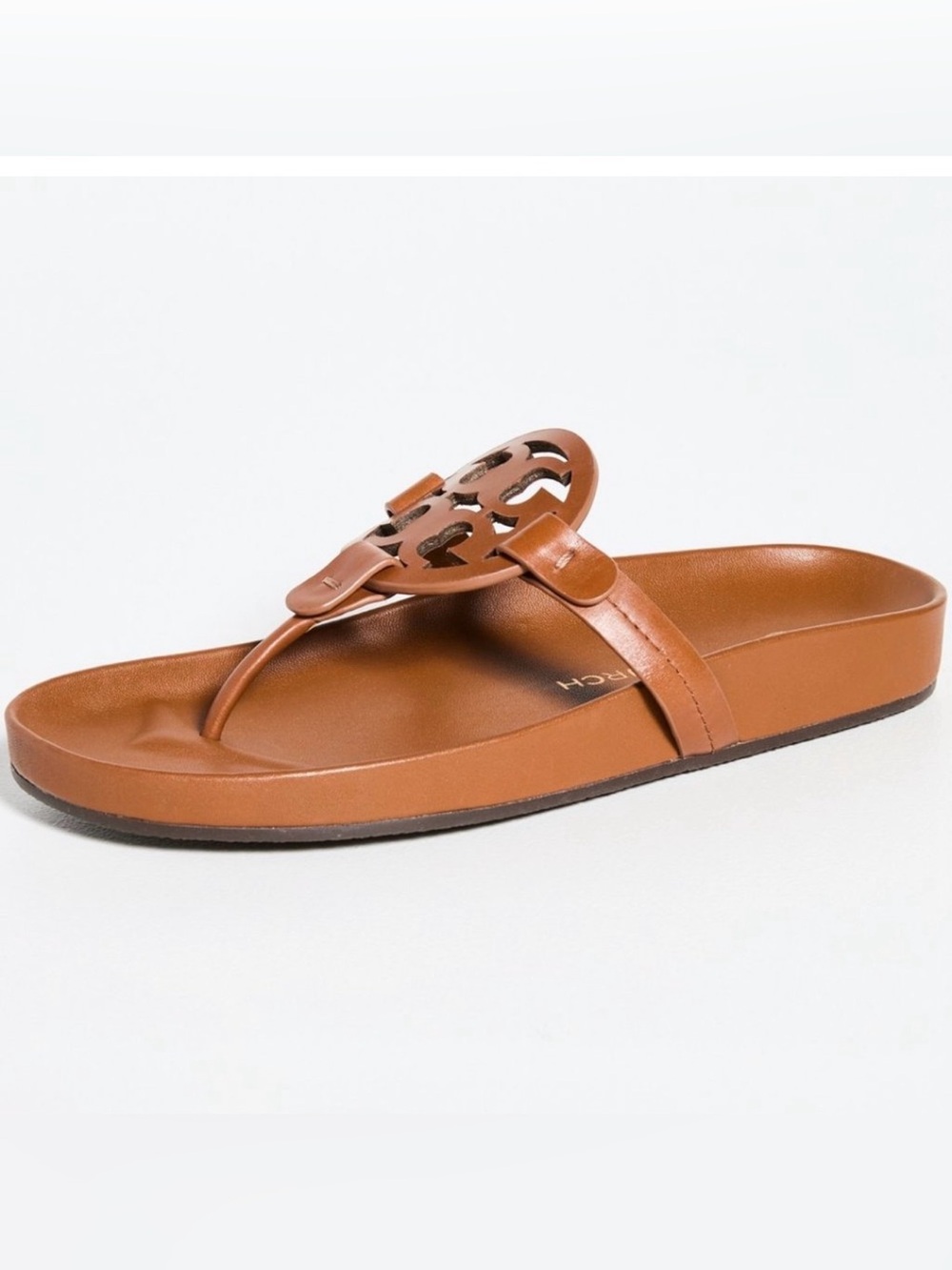 Tory Burch Miller Cloud Leather Sandals Aged Camello 8